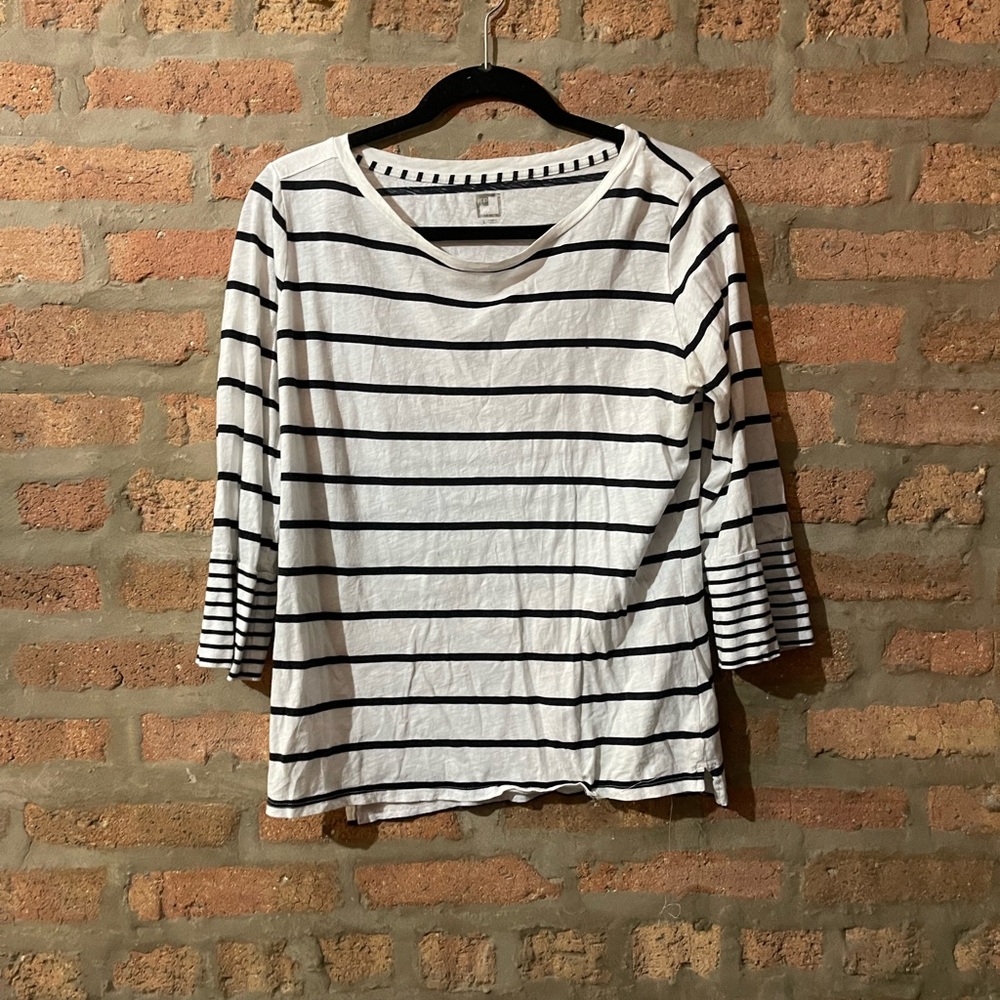 Black and white striped top